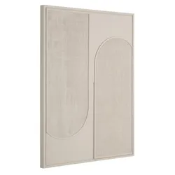Wandpaneel Elyn aus Holz, modernes Design, beige und creme, Small, Must Living