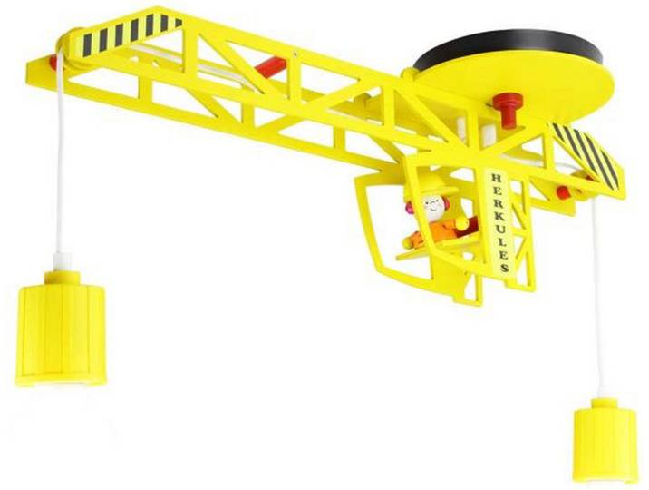 Kinderdeckenleuchte Markus, Gelb, Holz, 20x60x60 cm, Lampen & Leuchten, Innenbeleuchtung, Kinderzimmerlampen, Kinderdeckenleuchten