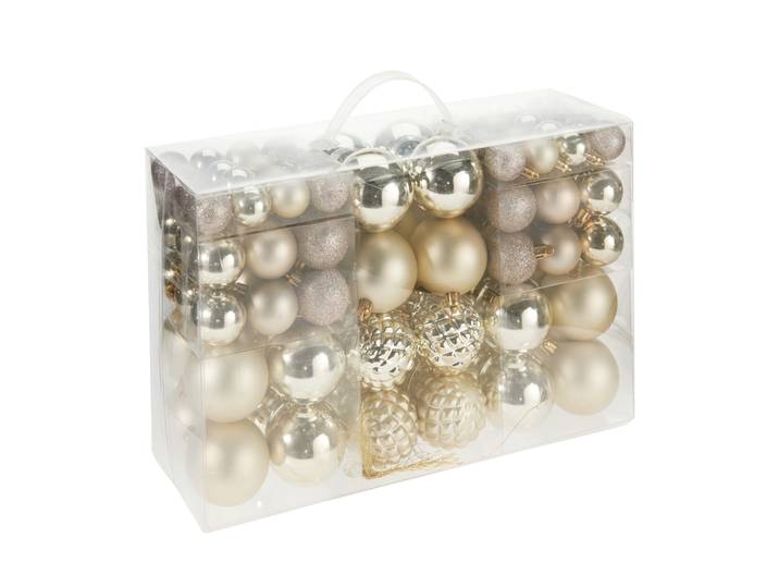Weihnachtskugel Set 100-teilig champagner