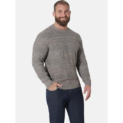 Rundhalspullover JAN VANDERSTORM "Pullover GYLFE", Herren, Gr. XXL, grün (khaki gemustert), Pullover Rundhalspullover