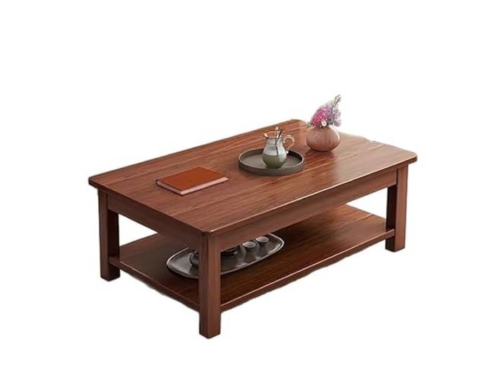 Bauernhaus-Couchtische for das Wohnzimmer, quadratisches Wohnzimmer Mit offenem Ablagefach, rustikaler brauner Mitteltisch couchtisch