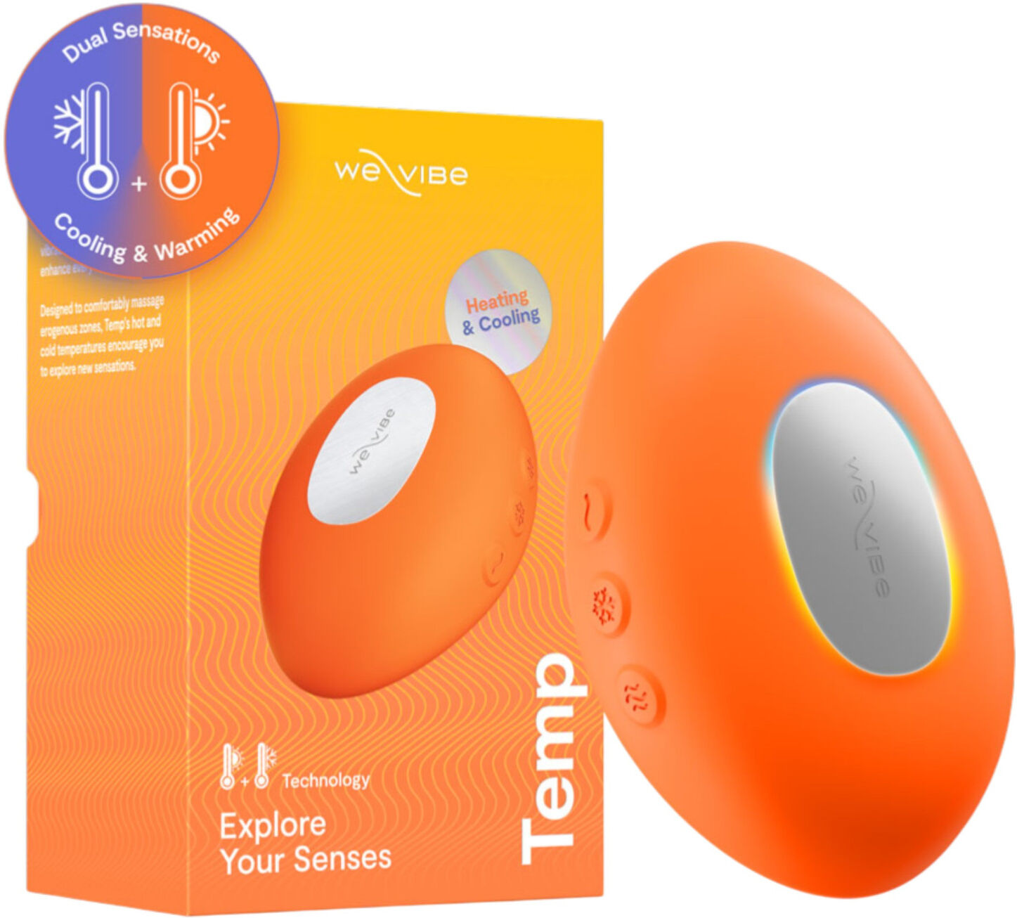 We‑Vibe Temp - cooling and warming clitoral vibrator (orange)