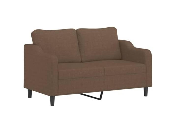 KTHLBRH Set aus 2 braunen Sofas mit 5 Kissen, Stoff aus Polyester Gepolsterter Schaumstoff, Rahmen aus Sperrholz, 2-Sitzer 138 cm, 3-Sitzer 198 cm