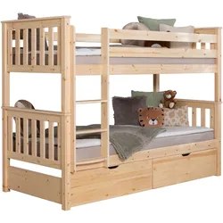 TiCAA Etagenbett Sammy Kiefer Natur