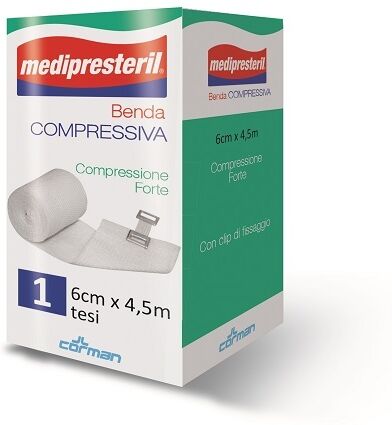 Corman Benda Elastica Medipresteril Compressione Forte 6x450cm