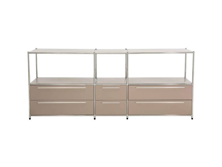 Sideboard Cubo Taupe, Silber Metall B 191 H 80 cm - Möbel Konfigurator: Traummöbel individuell zusammenstellen - Sideboard