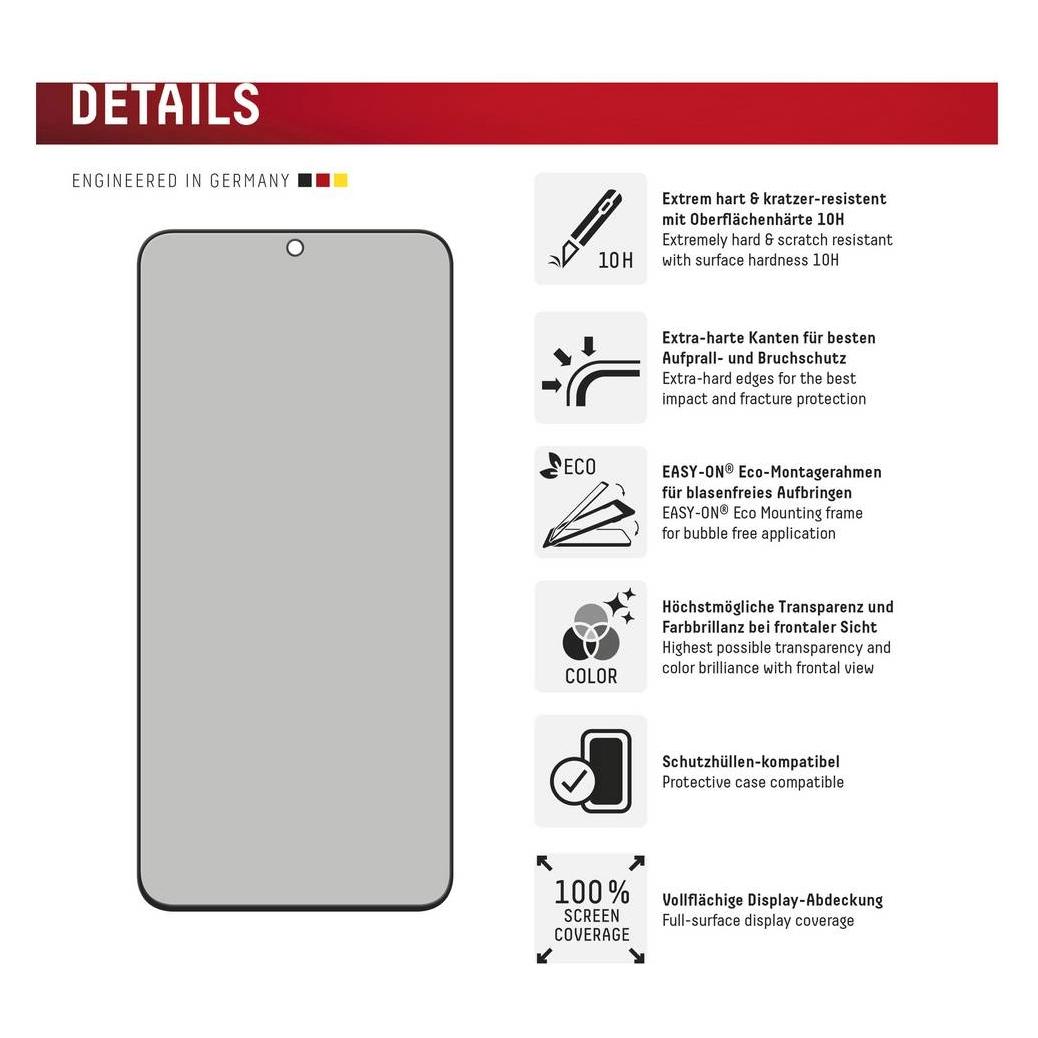 Displex Privacy Glass, Privacy Full Cover Panzerglas (1 Stk., Samsung Galaxy S24 FE, Samsung Galaxy S25 FE) (2196)