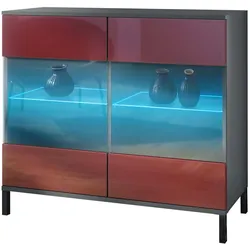 KOMMODE Bari Bordeaux Hochglanz