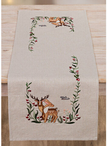 Stickläufer "Winterwald & Rehe"