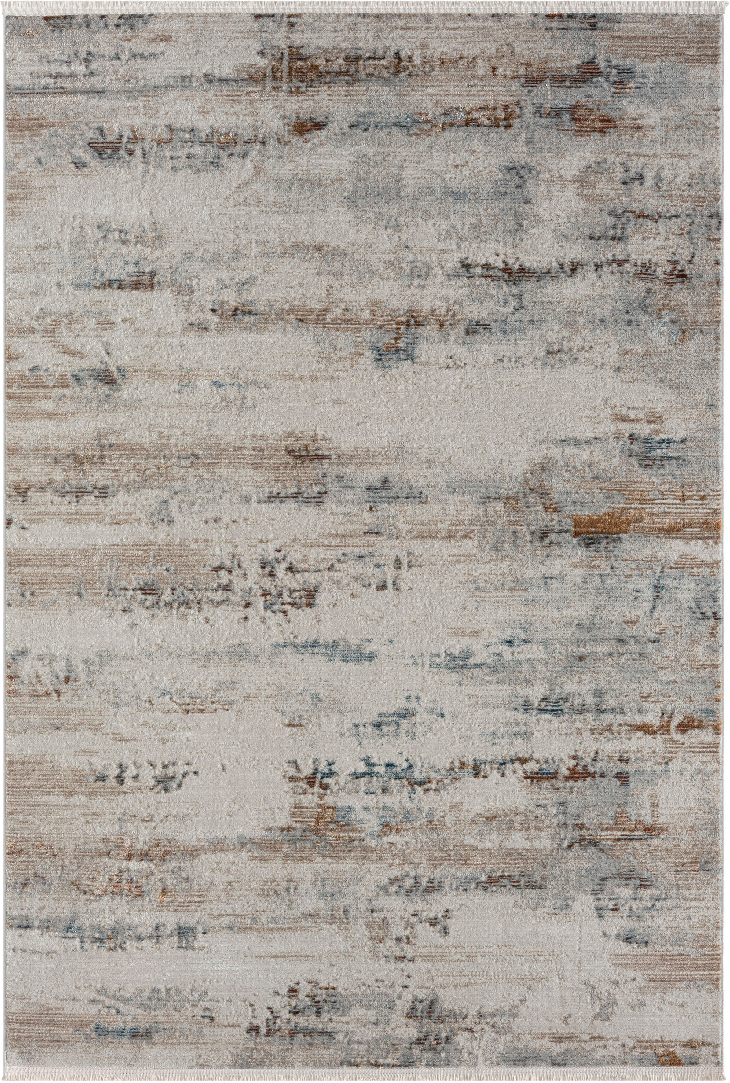 Teppich "Esme 1", grau (hellgrau, cream), B:160cm H:8mm L:230cm, Polyester, MYFLAIR MÖBEL & ACCESSOIRES, Teppiche, Teppich, Kurzflor, Vintage Look, besonders weich durch Microfaser hellgrau, cream B : 160cm 1 Stk., 8mm, L: 230cm