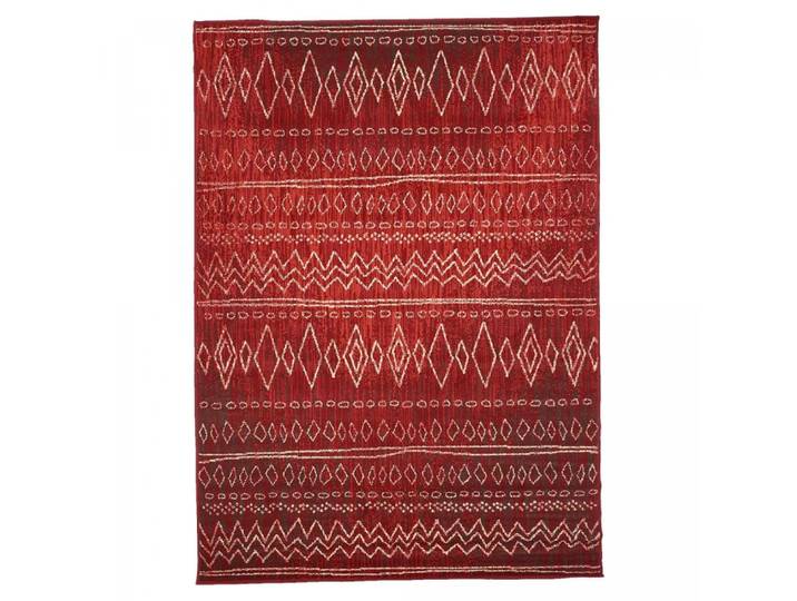 Tapis berbère motif ethnique, idéal pour un salon, rouge 200x290