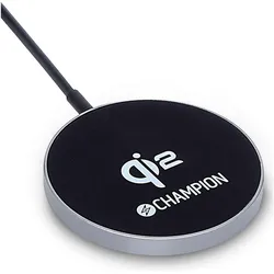 Champion Kabelloses Ladegerät QI2 15W (15 W), Wireless Charger, Schwarz, Silber