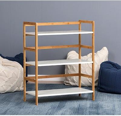 Eccostyle 3-tier Solid Bamboo Frame Stackable Bookshelf