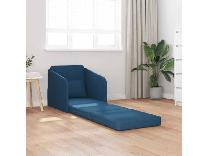 KTHLBRH Schlafsofa blau 65 x 80 x 83 cm Stoff Gestell aus Metall und Sperrholz, manueller Mechanismus, Kissen mit Reißverschluss, Verwendung im Innenbereich