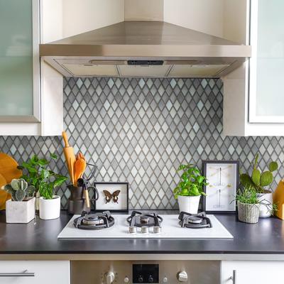 "Merola Tile Hudson Kite Grey Eye 10-1/8"" x 11-3/4"" Porcelain Mosaic Floor and Wall Tile"