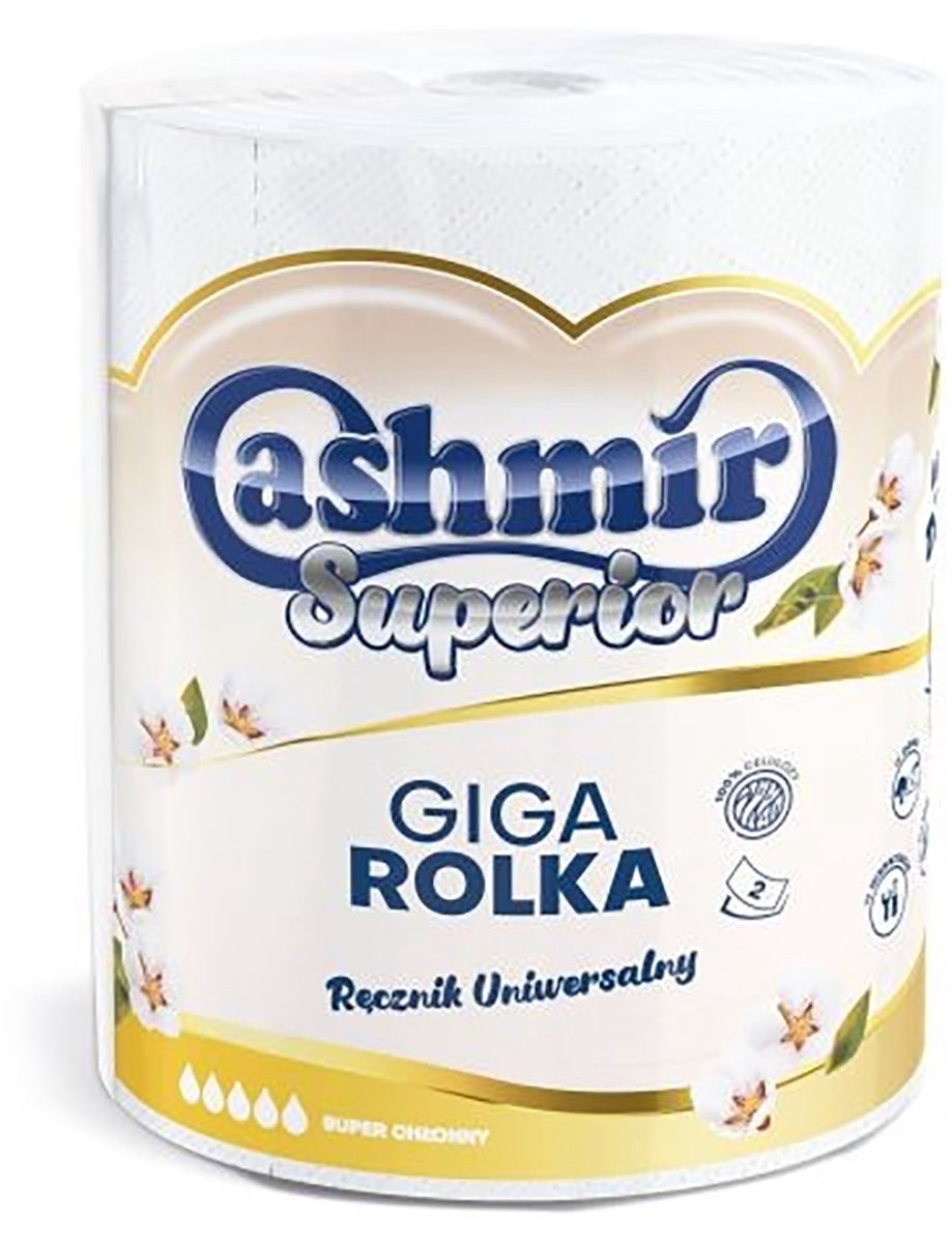 Cashmir Superior Serie Keukenpapierrol - 2 lagen - Giga rol - Wit