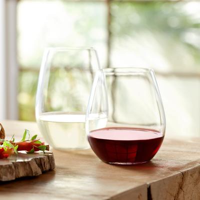 Libbey Signature Kentfield Stemless 12-Piece Wine Glass Party Set for Red and White Wines - Set of 12