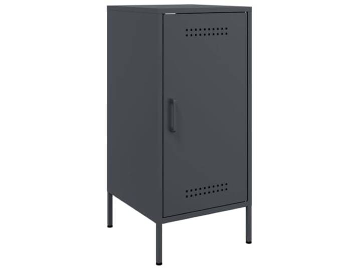 Fisinber Sideboard Anthrazit 36x39x79 cm Beistellschrank Metall Industrie-Stil Beistellschrank aus kaltgewalztem Stahl mit Tür und Stellfüßen für Wohnzimmer und Schlafzimmer.