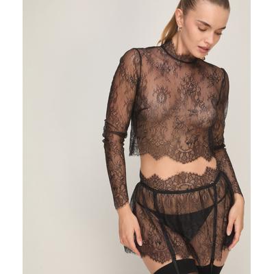 Pyjama HUNKEMÖLLER "Skirt Camille", Damen, Gr. S, schwarz, 100% Polyamid, Homewear-Sets Pyjama