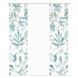 Schmidt Schiebevorhang Kaori 3er Set Polyester Blau, Grün Petrol