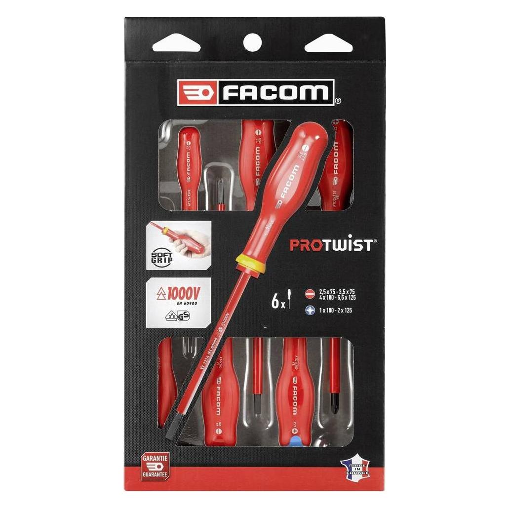 Facom Elektriker Schraubendreher-Set 6teilig (ATDVE.J6PB)
