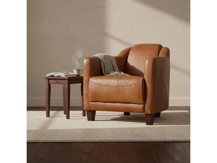 Fauteuil Club Gentleman en Cuir - Whisky