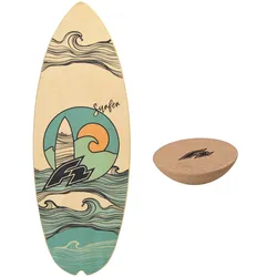 Tchibo - F2 Balance Board Halfshell Set mit Korkhalbkugel - mehrfarbig