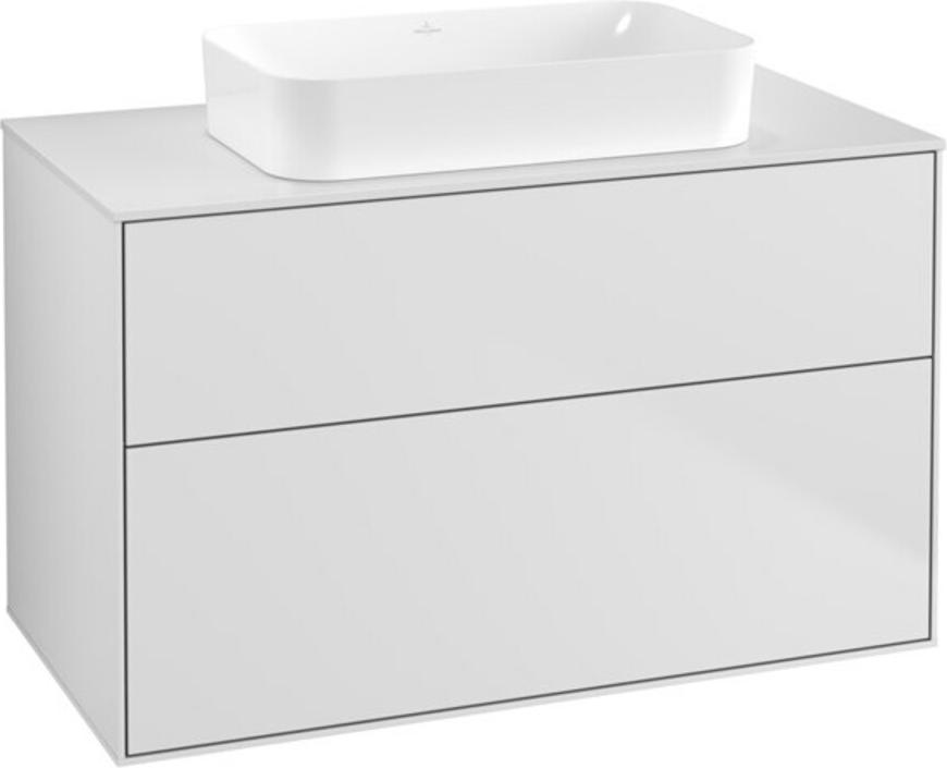 V&B Waschtischunterschrank Finion 100x60,3x50,1mm, Gl. wh. m, wh. m Lac