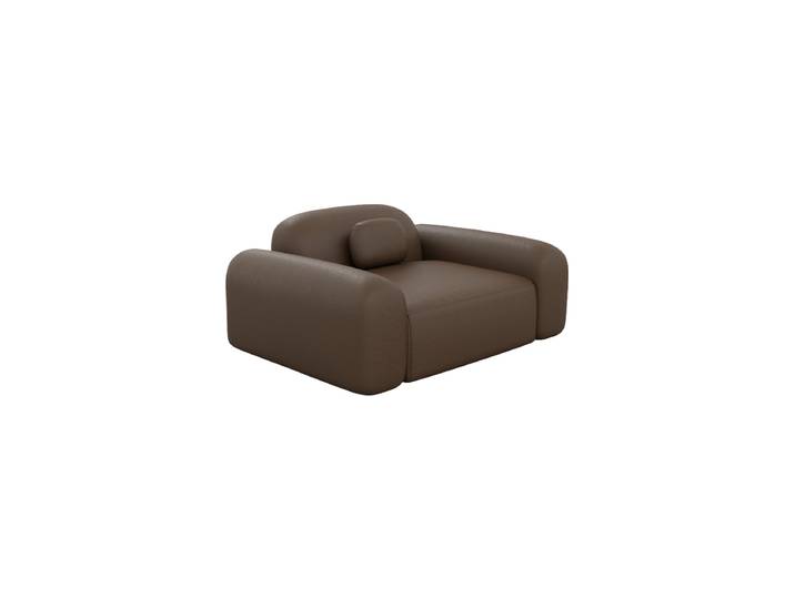 Design Echtleder Loungesessel „Ravello“ Echtleder Dark Brown BLOOMINGLOFT Collection