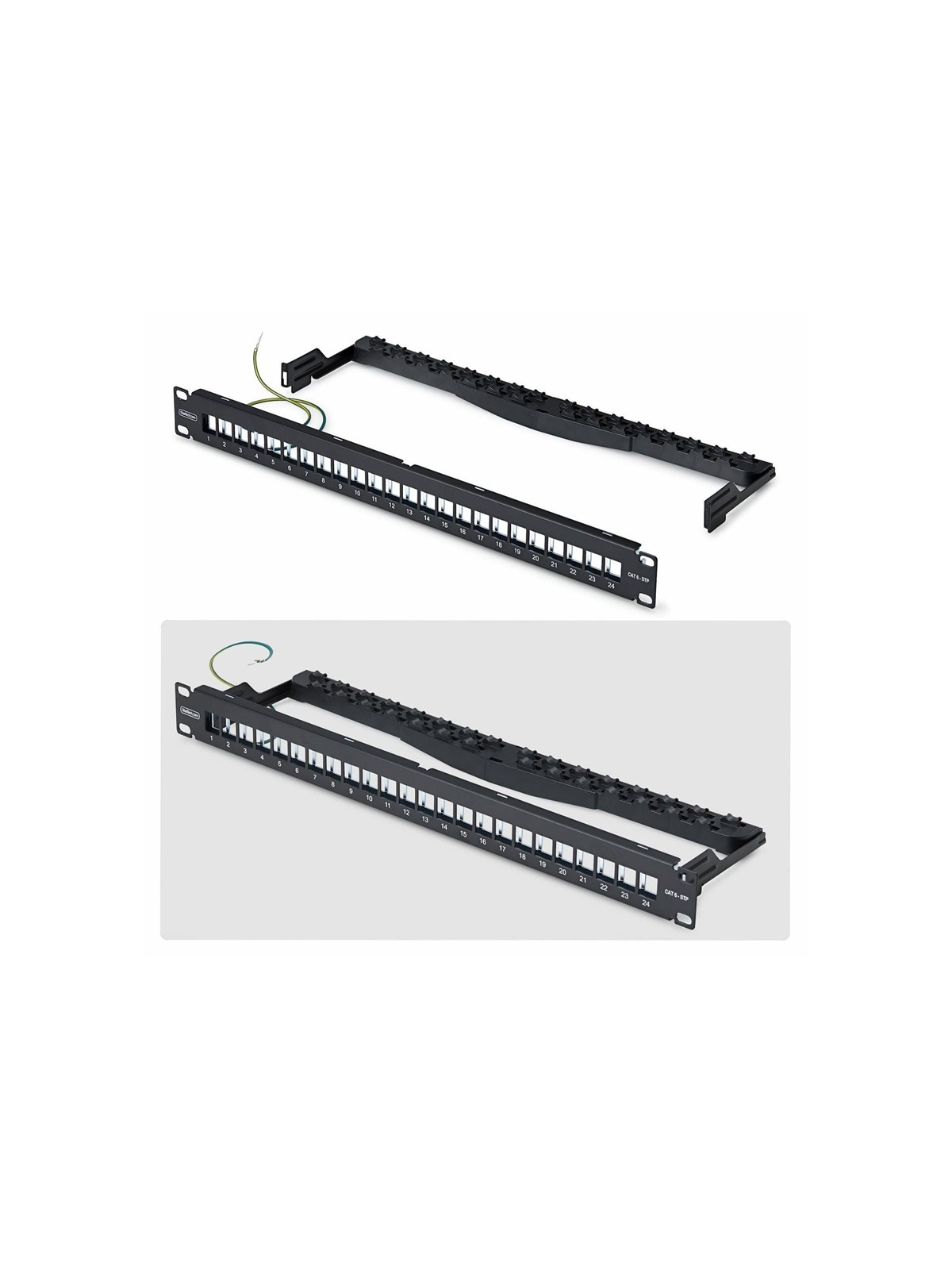StarTech.com Startech blank keystone patch panel - 1U - 19" - with cable management bar for RJ45 - TAA Compliant