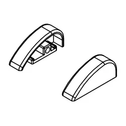 HSK Ersatzteile Wasserleistenendkappe, Alu Silber-matt, E100211-17-01 E100211-17-01