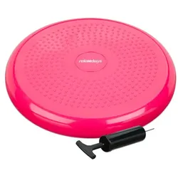 Relaxdays 3 x Balance Kissen pink mit Luftpumpe Pink