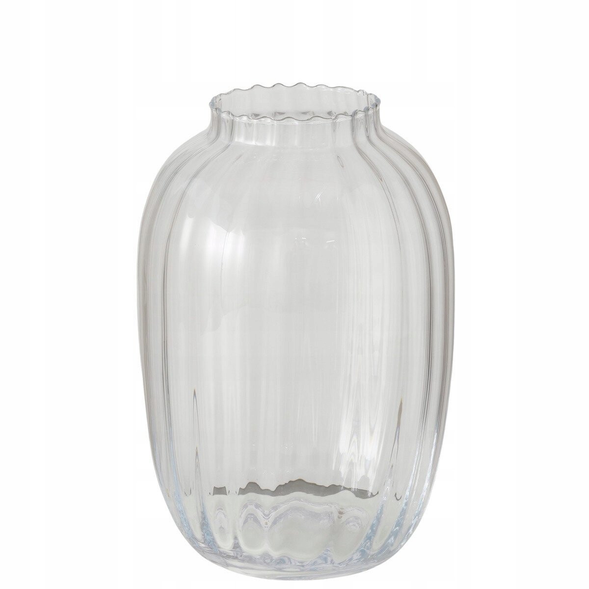 Elegante Transparante Glazen Vaas voor Decoratie, Hoogte: 28 cm, Breedte: 18 cm