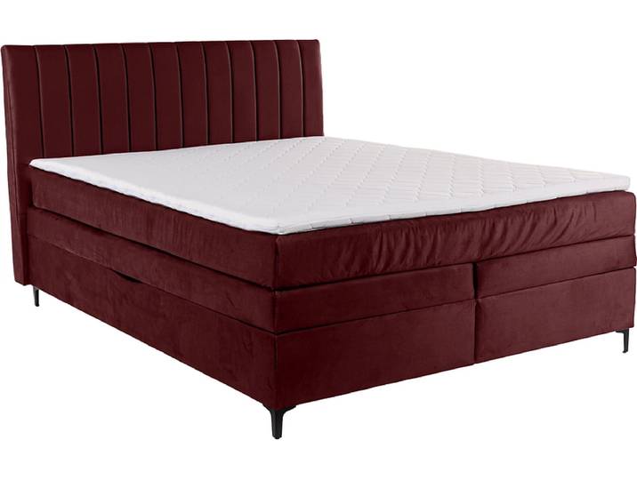Boxspringbett MAGIC bordeau 180x200cm halbfest