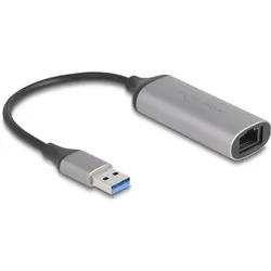 Delock USB Typ-A 5 Gigabit LAN Adapter (RJ45 (1x)), Netzwerk Adapter, Grau