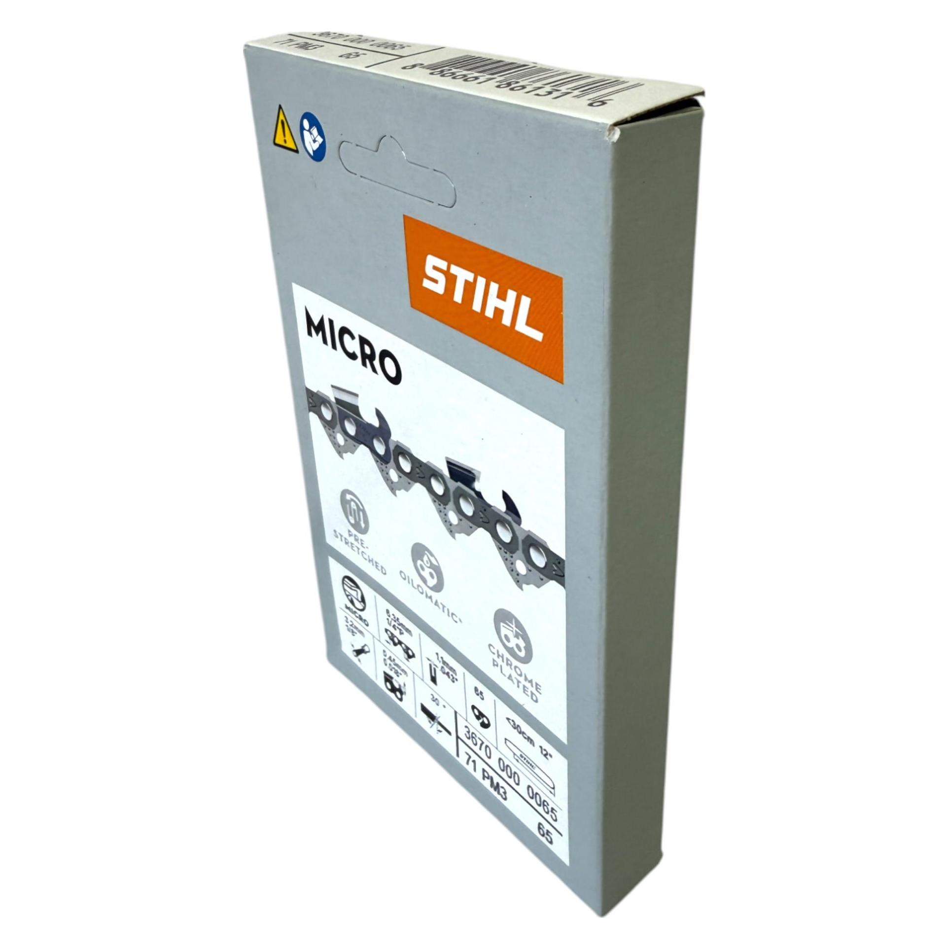 Stihl 4x 1/4" Picco Micro 3 (PM3) Sägekette 30 cm 1/4" P 1,1 mm 65 TG 4 Stück ( 4x 36700000065 ) (Kettensäge) (36700000065)