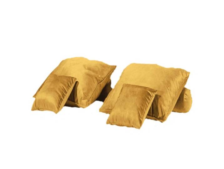 Trendstore Beth Kissenset 6-teilig - Microvelours senfgelb Vinta