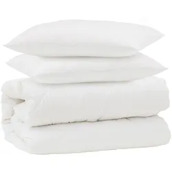 vidaXL Bettdecken Set 3 pcs Weiß Mikrofaser und Daunenfedern