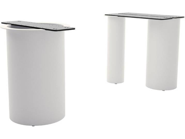 DELIFE Tischbein Troa, Metall Weiß für Tischplatten ab 200 cm