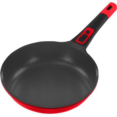 Bratpfanne KING "»Click-Grip Xylan Plus Silver Diamond«", rot, H:4,5cm Ø:20cm, Pfannen, Bratpfanne, Induktion, abnehmbarer Griff, XYLAN puls Silver Diamond-Beschichtung
