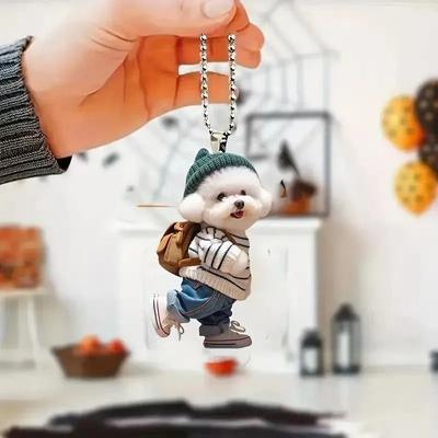 Uplift Picks Realistic Cat Car Pendant Rearview Mirror Hanging Ornament With Chain Interior Decor Gift g