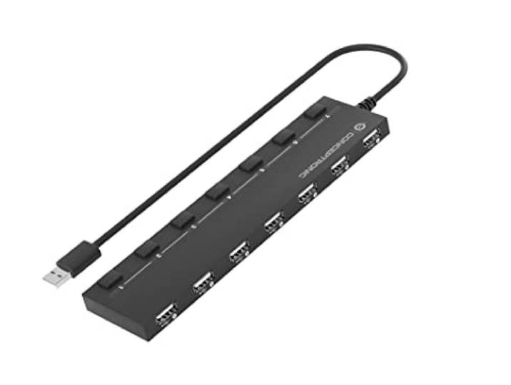 Conceptronic HUBBIES08B USB-hub 7-poort 7 x USB 2.0 zwart