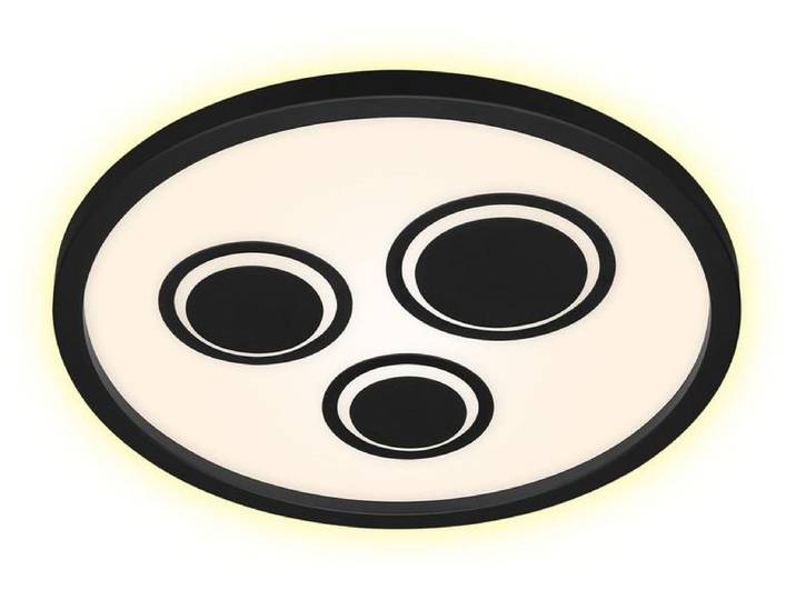LED Panel Hintergrundbeleuchtung Aufsatzrahmen Ø42,3cm 22W Schwarz Briloner