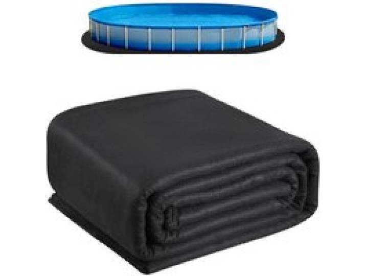 VEVOR Poolunterlage, 457x914 cm, für oberirdische Schwimmbecken, extra dicke Bodenplane, verhindert Einstiche, Poolmatte aus Geotextilmaterial, verlängert die Lebensdauer der Folie