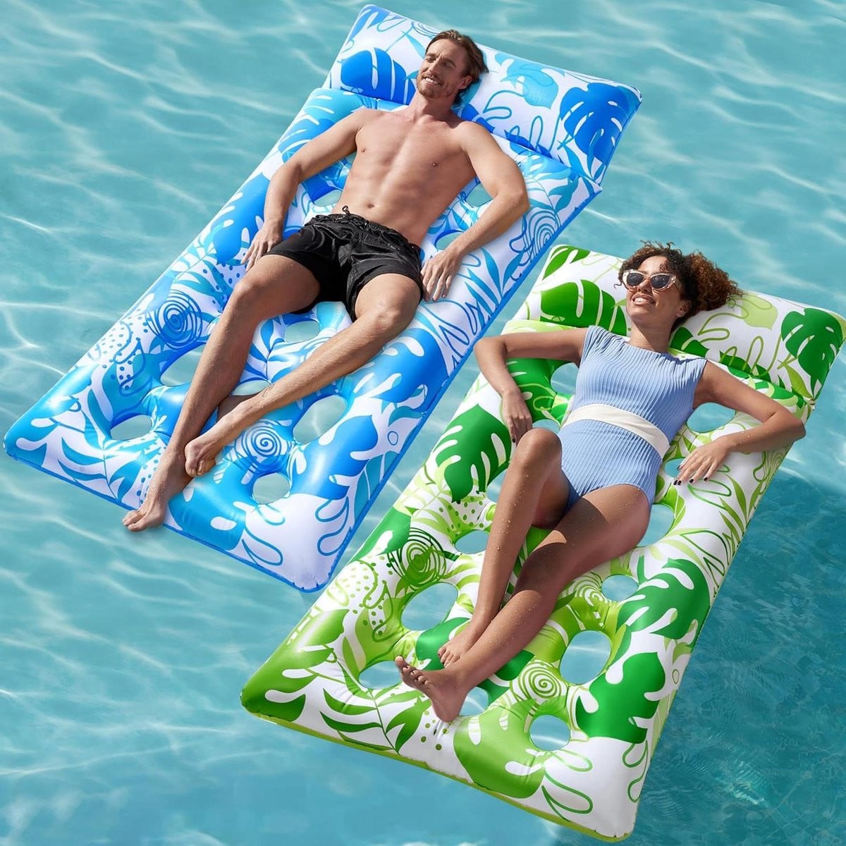Opblaasbaar Tanning Pool Bed - Watermatras voor in het zwembad
