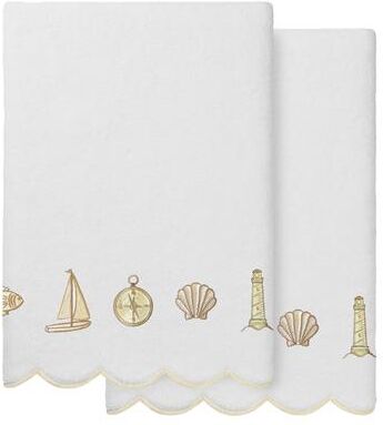 Authentic Hotel and Spa 100% Turkish Cotton SEA JOY Scallop Embellished Towel Collection