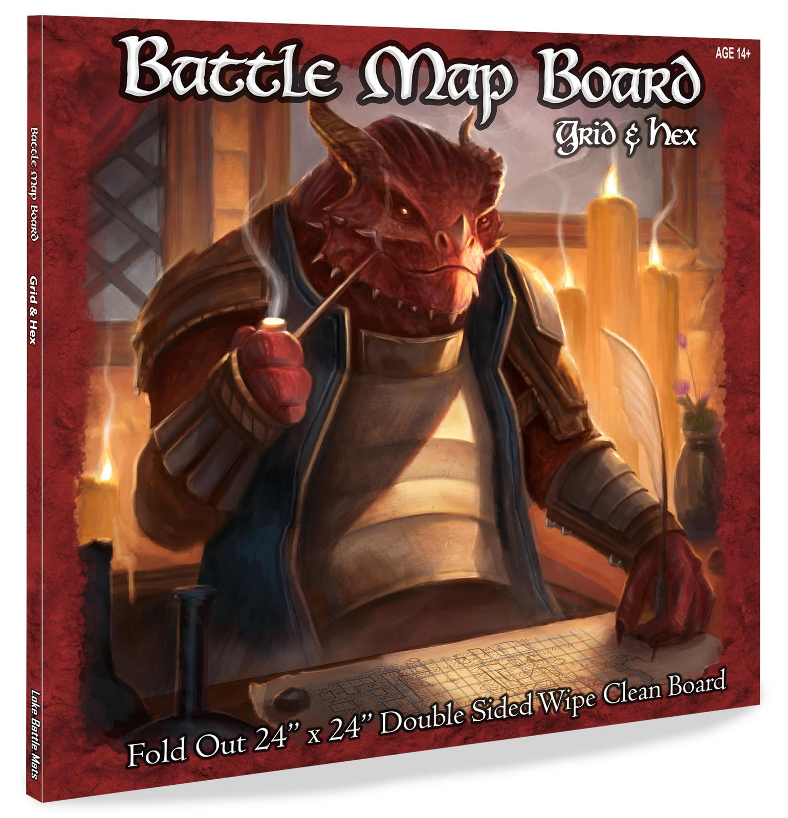 Loke Battlemats Tactisch speelbord met raster en hexagonen voor rollenspellen en dungeons