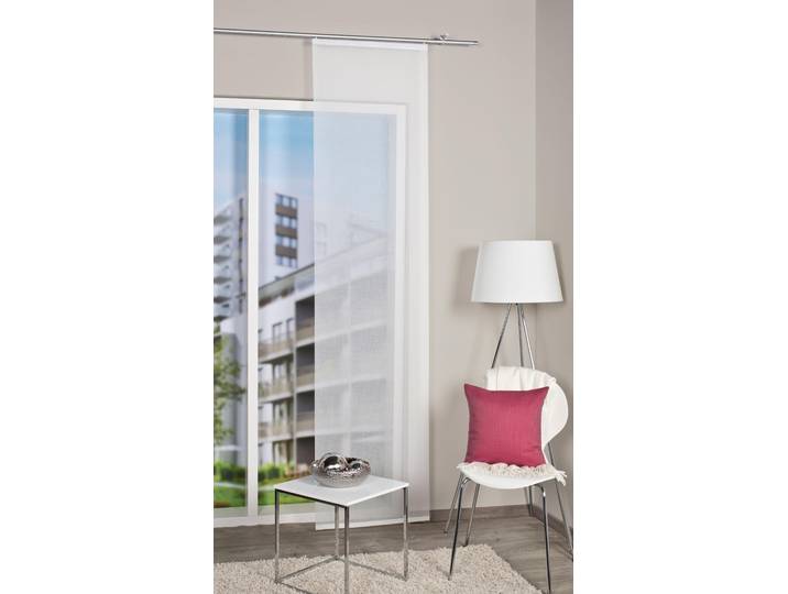 Schiebegardine HOME WOHNIDEEN AUERBACH UNI Gr. 1, weiß (wollweiß), B:60cm H:245cm, Polyester, Gardinen, Schiebegardine, HxB: 245x60, Schiebevorhang Effektvoile Uni