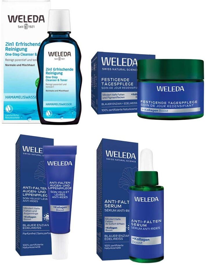 Weleda 2in1 Reinigung, Blauer Enzian & Edelweiss Gesichtspflege 1Set