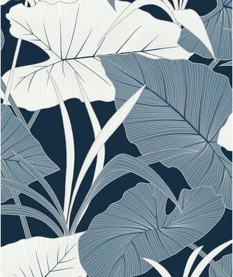 NextWall Elephant Leaves Peel and Stick Wallpaper